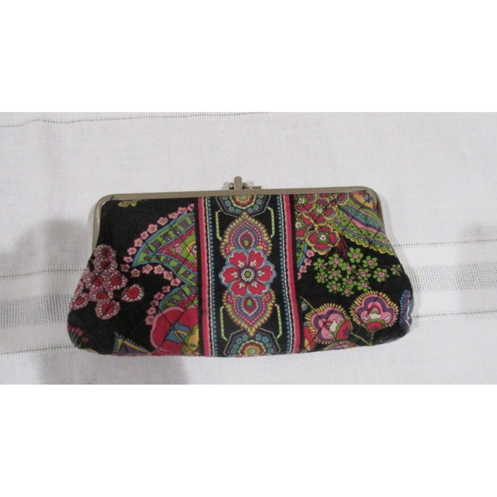 Vera Bradley Symphony in Hue Double Kiss lock Wallet Multi Pocket Quilted Clutch